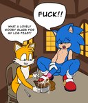 canid canine cum_as_food duo ejaculation english_text eulipotyphlan feces feces_as_food fox hedgehog hi_res lordcuckness male male/male mammal miles_prower scatplay sega sonic_the_hedgehog sonic_the_hedgehog_(series) text