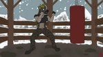 anthro battle female fight mountain muscular muscular_female snow solo training harkrun yvette_novak hyena mammal 16:9 2023 animated digital_media_(artwork) hi_res short_playtime widescreen