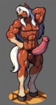 abs animal_genitalia animal_penis anthro athletic balls barefoot biceps big_muscles big_penis biped blue_eyes brown_body brown_fur equine_genitalia equine_penis erection feet femboy flexing fur genitals glistening gloves_(marking) grey_background hair hand_behind_head hand_on_hip hooves leg_markings long_hair male markings muscular muscular_anthro muscular_femboy muscular_male navel nipples nude pecs penis pink_nipples pink_penis pose presenting pubes sheath simple_background smile socks_(marking) solo standing tongue tongue_out vein veiny_penis white_hair demien wyatt equid equine horse mammal pony 2014