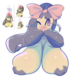accessory areola big_areola big_breasts black_areola black_nipples bow_ribbon breasts female hair_accessory hair_bow hair_ribbon nipples non-mammal_nipples plushie ribbons shy solo tentabat don't_attack_me_mawile nintendo pokemon generation_3_pokemon mawile pokemon_(species) 2026 digital_media_(artwork) hi_res meme