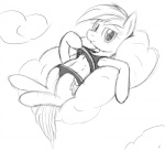 cloud female feral flat_chested nipples outside sky skyscape solo tail tg-0 friendship_is_magic hasbro my_little_pony rainbow_dash_(mlp) equid equine horse mammal pony monochrome