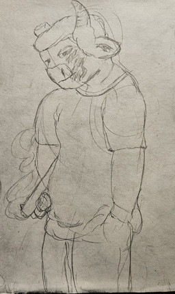 anthro broken_horn facial_scar gun hand_in_pocket holding_gun holding_object holding_ranged_weapon holding_weapon horn ks-23 looking_at_viewer male pockets ranged_weapon scar shotgun solo text weapon lem(lemonsv2) bison bovid bovine mammal absurd_res english_text hi_res