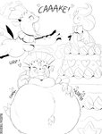 2_tails 2_toes 3_fingers abdominal_bulge ambiguous_gender ambiguous_prey anthro anthro_pred anthro_prey belly belly_tuft big_belly biped black_nose black_text blush bodily_fluids bodily_noises bow_tie breasts burping cake churn claws derived_sound_effect dessert detailed_navel dialogue different_sound_effects digestion dripping drooling duo ear_piercing exclamation_point fangs feet female female_pred fingers food food_hair front_view fur fur_tuft hand_on_belly head_tuft heart_after_text heart_before_text heart_symbol hungry jumping licking licking_lips licking_own_lips looking_at_another looking_at_own_belly looking_down membrane_(anatomy) midair mostly_nude multi_tail navel nipples nude on_ground one_eye_closed onomatopoeia open_mouth oral_vore outie piercing pseudo_clothing pseudo_hair rumbling_stomach saliva saliva_drip saliva_string same_size_vore satisfied screaming self_lick semi-anthro shortened_sound_effect side_boob side_view simple_background sitting slorsh slosh sloshing_belly small_tail soft_vore sound_effect_variant sound_effects spread_legs spreading standing star stuffing surprise tail teeth text text_with_heart three-quarter_view toe_claws toes tongue tongue_out tuft vore vowelless vowelless_sound_effect white_background white_text wide_eyed year yelling fidchellvore nintendo pokemon shard_(fidchellvore) alcremie dynamax_pokemon generation_4_pokemon generation_8_pokemon pokemon_(species) weavile 2021 black_and_white comic dated digital_drawing_(artwork) digital_media_(artwork) english_text line_art monochrome multiple_scenes sketch watermark