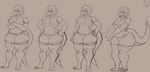 big_breasts breasts clothing female flip_flops footwear paper sandals shoes slightly_chubby solo artsmayito mariana(artsmayito) crocodile crocodilian reptile scalie hi_res traditional_media_(artwork)