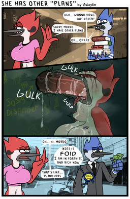 adam's_apple animal_genitalia animal_penis anthro bathroom beak big_breasts big_penis blue_body bodily_fluids body_writing book breasts cheating_girlfriend clothed clothing comic_panel crying cuckold cum deep_throat detailed_background dialogue duo equine_genitalia equine_penis female forced forced_oral gagging genital_fluids genitals glory_hole golf_cart huge_penis humor long_penis makeup male male/female mascara medial_ring messy money neck_bulge nerd oral oral_penetration partially_clothed penetration penis pink_clothing pink_shirt pink_topwear public_restroom red_body rough_sex running_makeup running_mascara school sex shirt slur speech_bubble suit tally_marks tears text topwear avioylin cartoon_network nice_guy_(meme) regular_show why_do_they_always_pick_thugs_(meme) margaret_smith_(regular_show) mordecai_(regular_show) avian equid equine horse mammal comic english_text hi_res meme