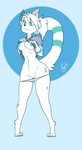 anthro biped blue_flesh breasts circle clothing female flashing fur genitals nipples panties pussy solo underwear white_body white_fur wide_hips galo domestic_cat felid feline felis mammal 2020 absurd_res blue_theme digital_media_(artwork) hi_res