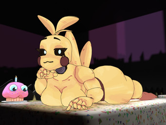beakless big_breasts breast_squish breasts dinner_table female lying machine on_front solo squish thick_thighs mereo blackhat_clawnie_(modeler) five_nights_at_freddy's five_nights_at_freddy's_2 scottgames toy_chica_(fnaf) animatronic avian bird chicken galliform phasianid robot 2025 3d_(artwork) 4:3 blender_(artwork) blender_cycles_(artwork) digital_media_(artwork) hi_res