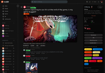 anthro areola big_breasts breasts cloak clothing female genitals nipples nude sitting solo text thick_thighs vulva waterfall conditional_dnp litbyluminol hollow_knight:_silksong hollow_knight_(franchise) reddit team_cherry hornet_(hollow_knight) arthropod insect english_text hi_res