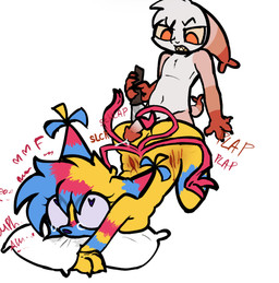 2_penises 4_tails aggressive_humping angry angry_sex anthro ass_clapping ass_up bdsm bite blood bodily_fluids crying cum cumshot drooling duo ejaculation female gagged_drooling genital_fluids genitals heart_pupils heart_symbol knife knife_play larger_sub leaning leaning_backward leaning_forward looking_pleasured male male/female masochism masturbation muffled muffled_moaning multi_genitalia multi_penis multi_tail penetration penis pillow pillow_bite plap sadism saliva sex size_difference stab stab_wound submissive tail tail_around_penis tail_fetish tail_play tail_sex tailjob tailjob_while_penetrated tear_stains tears tears_of_pleasure unintelligible_speech vaginal vaginal_penetration blushcrunch_studio dandy's_world shrimpo_(dandy's_world) yatta_(dandy's_world) hi_res