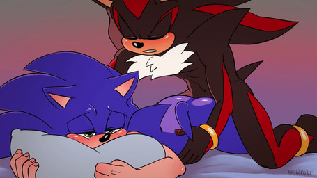 anal anal_penetration anthro anthro_on_anthro anthro_penetrated anthro_penetrating anthro_penetrating_anthro bed black_body blue_body butt duo eyes_closed fur furniture green_eyes male male/male male_penetrated male_penetrating male_penetrating_male multicolored_body nude on_bed penetration penile penile_penetration penis_in_ass red_body sex tan_body two_tone_body white_body white_fur krazyelf sega sonic_the_hedgehog_(series) shadow_the_hedgehog sonic_the_hedgehog eulipotyphlan hedgehog mammal 16:9 2026 animated no_sound short_playtime video widescreen