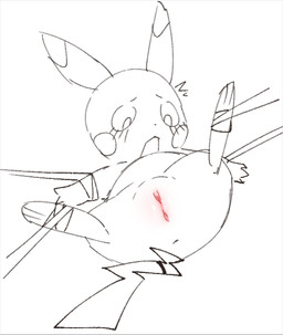 anus arms_tied bdsm biped bipedal_feral bondage bound cheek_spots clitoral_hood female feral genitals legs_tied low-angle_view solo suspension suspension_bondage vulva kirichiiii nintendo pokemon generation_1_pokemon pikachu pokemon_(species) 2024 digital_drawing_(artwork) digital_media_(artwork) sketch spot_color