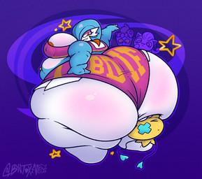 ambiguous_gender anthro areola areola_outline belly big_belly big_breasts big_butt black_body black_inner_ear blue_body blue_hair blush bottomwear breasts butt butt_squish clothing crop_top eyelashes eyeshadow fangs female group hair huge_belly huge_breasts huge_butt huge_thighs hyper hyper_butt hyper_thighs looking_at_another looking_back looking_back_at_another makeup multicolored_body navel navel_piercing nipple_outline obese obese_female obese_humanoid orange_areola orange_eyes overweight overweight_female overweight_humanoid piercing pink_body pink_bottomwear pink_clothing pink_crop_top pink_ears pink_eyeshadow pink_hair pink_shirt pink_shorts pink_tail pink_topwear purple_background red_eyes red_sclera shirt shorts simple_background smile smiling_at_another spikes spikes_(anatomy) squish tail teeth text text_on_clothing thick_thighs tight_clothing topwear two_tone_body white_body yellow_body yellow_eyes buntoxin nintendo pokemon pokemon_tcg ancient_pokemon drifloon gardevoir generation_3_pokemon generation_4_pokemon generation_9_pokemon humanoid kirlia legendary_pokemon munkidori paradox_pokemon pokemon_(species) scream_tail shiny_pokemon 2026 colored digital_media_(artwork) english_text shaded signature