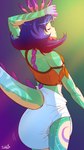 clean_diaper clothed clothing diaper eyes_closed female hand_behind_head raised_tail solo standing stretching tail wearing_diaper sketchmandl league_of_legends riot_games tencent neeko_(lol) animal_humanoid gecko_humanoid humanoid scalie scalie_humanoid 9:16 hi_res