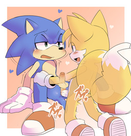 2_tails 5_fingers anal anal_penetration anthro anthro_on_anthro anthro_penetrated anthro_penetrating anthro_penetrating_anthro anus balls biped black_nose blue_body blue_eyes blue_fur blue_tail blush blush_lines bodily_fluids border cheek_tuft clothing cum cum_in_ass cum_inside dipstick_tail dry_anal_orgasm duo ejaculation erection eye_contact facial_tuft fingers footwear foreskin from_front_position fur genital_fluids genitals glans glistening glistening_eyes gloves green_eyes half-closed_eyes hands-free handwear heart_symbol humanoid_genitalia humanoid_penis interspecies looking_at_another looking_at_partner looking_pleasured lying male male/male male_anthro male_on_bottom male_on_top male_penetrated male_penetrating male_penetrating_male markings missionary_position mostly_nude mostly_nude_anthro mostly_nude_male motion_lines multi_tail multicolored_body multicolored_clothing multicolored_footwear multicolored_fur multicolored_penis multicolored_shoes multicolored_tail narrowed_eyes on_back on_bottom on_top open_mouth orange_background orange_clothing orange_footwear orange_shoes orgasm outside_border partially_retracted_foreskin penetration penile penile_penetration penis penis_in_ass pink_glans pink_penis pointy_ears prick_ears sex shaking shoes simple_background simultaneous_orgasms spread_legs spreading tail tail_markings tan_balls tan_body tan_fur tan_inner_ear tan_penis tears translucent translucent_body tremble_spikes trembling tuft two_tone_body two_tone_clothing two_tone_footwear two_tone_fur two_tone_penis two_tone_shoes white_border white_clothing white_footwear white_gloves white_handwear white_penis white_shoes white_tail_tip yellow_body yellow_fur yellow_tail young young_anthro young_male pu_sukebe sega sonic_the_hedgehog_(series) miles_prower sonic_the_hedgehog canid canine eulipotyphlan fox hedgehog mammal 2024 absurd_res digital_drawing_(artwork) digital_media_(artwork) hi_res