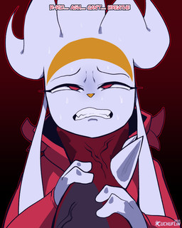 anthro anthro_focus asphyxiation black_body black_fur bodily_fluids choking dialogue duo faceless_anthro faceless_character faceless_male fur male male_focus red_body red_eyes red_fur solo_focus sweat sweatdrop text white_body white_fur cuchuflin nintendo pokemon cinder_(cuchuflin) rio_(cuchuflin) generation_6_pokemon generation_8_pokemon mega_evolution mega_lucario pokemon_(species) raboot 2025 absurd_res english_text hi_res