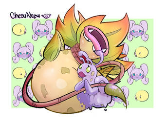 ambiguous_gender anthro duo fangs green_eyes hug leaf plant shell slime teeth haru_cruyff nintendo pokemon pokemon_legends_z-a bellsprout gastropod generation_1_pokemon generation_6_pokemon generation_8_pokemon generation_9_pokemon hisuian_form hisuian_goodra mega_evolution mega_victreebel mollusk pokemon_(species) regional_form_(pokemon) sliggoo snail 4:3 digital_drawing_(artwork) digital_media_(artwork)