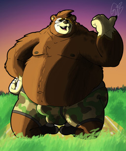 anthro balls_outline belly big_belly big_bulge bottomwear boxer_briefs brown_body brown_fur bulge camo camo_bottomwear camo_clothing camo_print camo_underwear claws clothing detailed_bulge feet footwear front_view fur genital_outline gesture grey_clothing grey_footwear grey_socks hand_gesture hand_on_hip kneeling male nipples obese open_mouth overweight overweight_anthro overweight_male pattern_bottomwear pattern_clothing pattern_underwear penis_outline pointing socks solo teeth underwear gorochuinboxers animal_crossing nintendo ike_(animal_crossing) bear mammal 2024 5:6 absurd_res digital_drawing_(artwork) digital_media_(artwork) hi_res