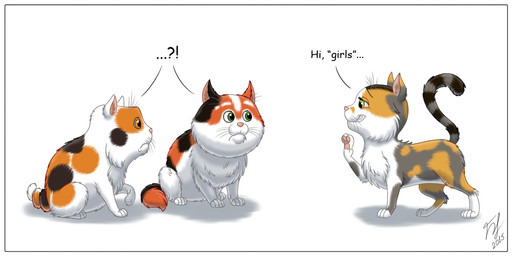 ambiguous_gender black_body black_fur border dialogue digitigrade feral fur gesture green_eyes greeting grey_body grey_fur group interrobang orange_body orange_eyes orange_fur paws raised_tail simple_background sitting standing tail talking_feral trio waving white_background white_body white_border white_fur goldy-gry big_hero_6 disney home_(dreamworks) mochi_(big_hero_6) pig_(home) calico_cat domestic_cat felid feline felis mammal 2015 2:1 digital_drawing_(artwork) digital_media_(artwork) shaded soft_shading female_(lore) male_(lore)