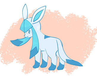 abstract_background all_fours ambiguous_gender blue_body blue_eyes blue_face blue_feet blue_inner_ear blue_tail blue_tail_tip dipstick_hair dipstick_tail feet feral fur gloves_(marking) looking_back markings multicolored_ears multicolored_tail rear_view simple_background solo tail tail_markings tan_background white_background momensarada nintendo pokemon eeveelution generation_4_pokemon glaceon pokemon_(species) 2022 hi_res