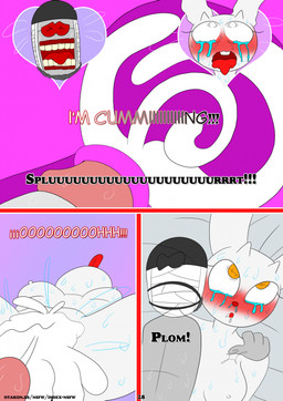 anthro bed_sheet bedding blush bodily_fluids buckteeth cum cum_in_uterus cum_inside doll drooling duo eyewear female fur genital_fluids grey_body headwrap horn male male/female nipples red_nose saliva snout sunglasses tears tears_of_pleasure teeth tongue tongue_out uterus white_body white_eyes white_fur white_nipples yellow_eyes otakon_(artist) 2spot_studio bloody_bunny_(series) madness_combat bloody_bunny hank_j._wimbleton animate_inanimate lagomorph leporid living_doll mammal nevadean_(madness_combat) rabbit hi_res