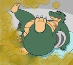 anthro belly big_belly big_butt butt duo fart fart_cloud fart_fetish farting_on_another farting_on_face gassy legs_up lying male male/male on_back overweight overweight_anthro overweight_male size_difference smelly thick_thighs drawful-s ray_rhythmus alligator alligatorid crocodilian mammal mephitid reptile scalie skunk hi_res