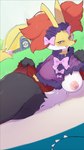 2024 absurd_res anthro areola bedroom_eyes big_breasts biped black_body black_fur blush bodily_fluids bottomless breasts clothed clothing clothing_lift cute_fangs delphox dodudoru drooling duo featureless_crotch female fur generation_1_pokemon generation_6_pokemon hi_res inner_ear_fluff narrowed_eyes nintendo nipples open_mouth open_smile orange_body orange_eyes orange_fur pink_areola pink_nipples pokemon pokemon_(species) pokemon_sleep pokemon_unite red_body red_fur saliva seductive size_difference smile snorlax solo_focus tea_party_style_delphox topwear_lift tuft white_body white_fur