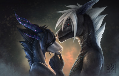 2_horns 5_fingers 6_horns anthro black_body black_hair black_mane blue_body blue_scales claws duo eyebrows female finger_claws fingers floating_horn grey_body hair hand_on_another's_chin hand_on_chin horn logo looking_down looking_down_at_partner male male/female mane medium_hair mouth_closed multi_horn narrowed_eyes nude open_mouth red_eyes romantic romantic_couple scales side_view simple_background snout text wavy_horn white_hair white_mane jadedragoness european_mythology mythology itasa_(jadedragoness) tyler_(jadedragoness) dragon mythological_creature mythological_scalie scalie western_dragon 2019 artist_logo artist_name digital_media_(artwork) digital_painting_(artwork) painting_(artwork) shaded