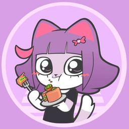 accessory anthro black_clothing black_dress black_eyes blush bow_(feature) bow_accessory bow_ribbon cake clothed clothing cutlery dessert dipstick_tail dress eating female food food_on_plate fork fruit fur gloves_(marking) hair hair_accessory hair_bow hair_ribbon holding_fork holding_object holding_plate kitchen_utensils kiwifruit looking_at_viewer markings multicolored_body multicolored_fur plant plate purple_body purple_fur purple_hair purple_nose purple_tail ribbons simple_background solo tail tail_markings tools white_body white_fur unknown_artist vkontakte masyunya_(vkontakte) domestic_cat felid feline felis mammal 1:1 2022 icon