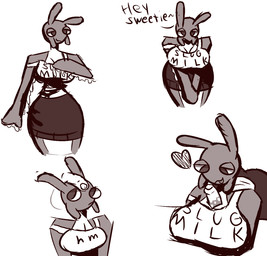 anthro big_breasts breast_play breasts clothed clothing disembodied_penis duo female foreskin fully_clothed genitals heart_symbol male mature_anthro mature_female multicolored_body off_shoulder penis penis_on_head sex slime solo_focus text text_on_clothing titfuck tongue tongue_out topwear two_tone_body wide_hips dakuterooty gastropod mollusk slug aliasing digital_media_(artwork) hi_res monochrome red_and_white sketch