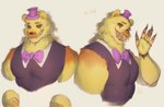 anthro clothing fingers hat headgear headwear looking_at_viewer machine male purple_clothing purple_hat purple_headwear red_eyes slightly_chubby slightly_chubby_male solo yellow_body moaoxnx five_nights_at_freddy's five_nights_at_freddy's_4 scottgames nightmare_fredbear_(fnaf) animatronic bear mammal robot 2023 absurd_res digital_media_(artwork) hi_res