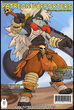 bandage barbarian black_border border bottomwear buster_sword clothing hair large_sword long_hair pants solo text white_hair bear213 nintendo pokemon anu_k-9 generation_6_pokemon mega_evolution mega_lucario pokemon_(species) digital_drawing_(artwork) digital_media_(artwork) english_text full-length_portrait hi_res portrait