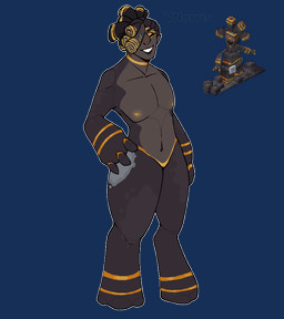 black_body black_hair black_lips black_sclera dreadlocks golden_markings hair lips male nude simple_background solo transparent_background yellow_eyes puppetmaster13uwu cobblemon nintendo pokemon elemental_creature elemental_humanoid generation_9_pokemon gholdengo humanoid pokemon_(species) pokemon_humanoid alpha_channel