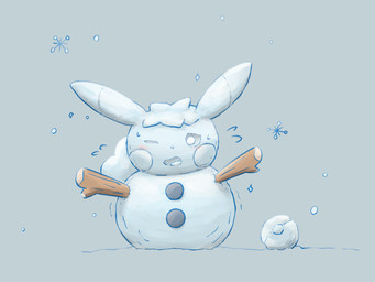 blush coal female feral fur hair inanimate_transformation one_eye_closed open_mouth pokeball simple_background snow snow_sculpture snowing snowman solo stick stick_arms transformation white_body kareha_21909 nintendo pokemon elemental_creature generation_1_pokemon mammal mineral_fauna pikachu pokemon_(species) rodent snow_creature 4:3 hi_res