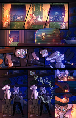 anthro coin dagger elemental_manipulation fantasy female hungry magic male melee_weapon onomatopoeia rogue sneaking sneaky sound_effects text thief tripwire water_manipulation weapon fek the_sparks_of_daybreak elodia_tel fekkri_talot catfolk domestic_cat elemental_creature felid feline felis gulonine mammal marten mustelid musteline absurd_res comic hi_res