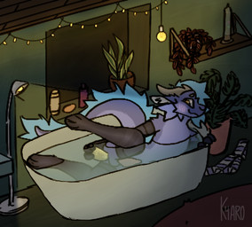 anal anal_penetration anthro bathroom bathtub black_clothing black_legwear black_stockings blue_body blue_fur blue_hair blush bulb cheek_tuft clothing dildo dildo_in_ass dildo_insertion facial_tuft fluffy fur fuzzy genitals hair inner_ear_fluff lamp lamp_shade legwear long_tail male monstera navel nylon_stockings object_in_ass partially_submerged pattern_clothing pattern_legwear pattern_thigh_highs penetration penis plant sex_toy sex_toy_in_ass sex_toy_insertion solo stockings striped_clothing striped_legwear striped_thigh_highs stripes tail thigh_highs translucent translucent_armwear translucent_clothing translucent_legwear translucent_stockings tuft water wet wet_clothing wet_stockings kyaro mythology zertyz_(character) dragon furred_dragon furred_scalie mythological_creature mythological_scalie scalie