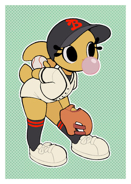 anthro ball baseball_cap baseball_glove baseball_uniform bent_over black_cap black_clothing black_eyes black_hat black_headgear black_headwear black_knee_socks blowing_bubble_gum border bottomwear bubble_gum clothed clothed_anthro clothed_female clothing eyelashes female female_anthro footwear fully_clothed fully_clothed_anthro fully_clothed_female fur hand_on_leg hand_on_own_leg hat headgear headwear holding_ball holding_baseball holding_object holding_object_behind_back knee_highs knee_socks legwear multicolored_knee_socks outline scut_tail shoes short_tail socks solo sportswear standing tail topwear two_tone_knee_socks uniform white_border white_bottomwear white_clothing white_footwear white_outline white_shoes white_topwear yellow_body yellow_ears yellow_fur yellow_tail young young_anthro young_female gaturo bonita_(gaturo) lagomorph leporid mammal rabbit 2024 digital_media_(artwork)