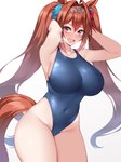 big_breasts breasts clothed clothing crown female hair headgear huge_breasts long_hair navel navel_outline one-piece_swimsuit pigtails solo swimwear thick_thighs tiara kuavera cygames uma_musume_pretty_derby daiwa_scarlet_(pretty_derby) animal_humanoid equid equid_humanoid equine equine_humanoid horse_humanoid humanoid mammal mammal_humanoid 2021