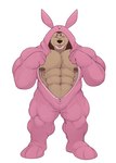 abs bulge clothing exposed_chest kigurumi male muscular nipples onesie pajamas pecs kheal leolex felid lion mammal pantherine