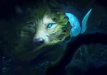 ambiguous_gender blue_eyes duo feral alectorfencer arthropod canid canine canis insect lepidopteran mammal moth wolf 2021 digital_media_(artwork)