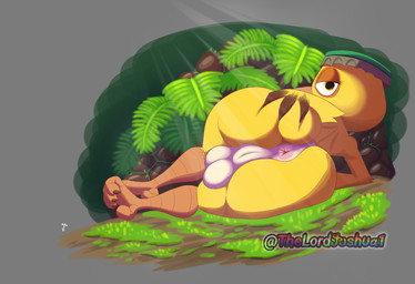 anthro anus avian_feet backsack balls big_butt butt butt_grab femboy forest genitals hand_on_butt inviting_to_sex jungle lgbt_pride looking_at_viewer looking_back male moss perineum plant presenting presenting_anus presenting_hindquarters shortstack shortstack_male solo thick_thighs tree wide_hips yellow_body yellow_eyes thelordjoshua1 blue_sky_studios rio_(series) nico_(rio) avian bird canary finch oscine passerine hi_res watermark