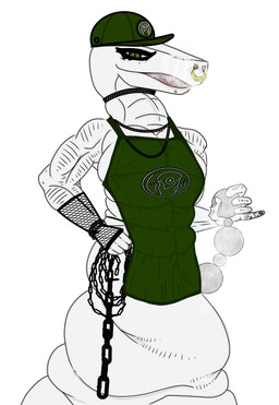 alternative_fashion anal_beads anthro apode apron apron_only bdsm belly big_breasts black_chain breasts brown_eyes choker choker_chain clothed clothed_anthro clothed_female clothing collar emo exposed_muscle facial_piercing female first_person_view gloves goth green_clothing handwear hot_breath jewelry leash leashing_pov legless lip_piercing logo_on_clothing mommy_kink mommydom necklace nose_piercing nose_ring partially_clothed piercing ring_piercing serpentine sex_toy solo steam white_body white_skin inflation_fantasys ykfantasys starbucks animal_humanoid draconcopode humanoid naga reptile reptile_humanoid scalie scalie_humanoid snake snake_humanoid absurd_res hi_res