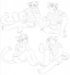 bored sitting ricket roger_mello_(dynamitegrizzly) domestic_cat felid feline felis mammal turkish_van monochrome sketch