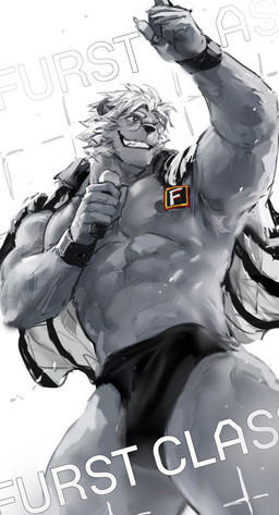 abs anthro armpit_tuft barazoku biceps big_bulge biped black_clothing black_speedo black_stripes black_swimwear blue_eyes bulge clothing detailed_bulge electronics erection eyewear facial_hair fur genital_outline glasses grey_body grey_fur hair holding_microphone holding_object low-angle_view male male_anthro microphone muscular muscular_anthro muscular_male mustache nipples pattern_clothing pattern_shirt pattern_topwear pecs penis_outline referee round_glasses shirt shirt_on_shoulder smile solo speedo striped_clothing striped_shirt striped_topwear stripes swimwear text topwear white_clothing white_hair white_shirt white_topwear dopq furst_class sebastian_(nekogaki0324) bear mammal polar_bear ursine 2025 absurd_res english_text hi_res