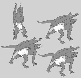 anthro biped blush clean_diaper clothed clothing diaper diaper_only embarrassed grey_background male masturbation membrane_(anatomy) membranous_wings open_mouth sharp_teeth simple_background soiled_diaper solo spiked_wings teeth topless unclean_diaper used_diaper wearing_diaper wings crackajackin disney gargoyles brooklyn_(gargoyles) gargoyle scalie 2015 digital_media_(artwork) greyscale hi_res monochrome multiple_scenes