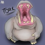 anthro belly big_belly deep_throat male mouth_shot navel nipples open_mouth oral oral_penetration overweight overweight_anthro overweight_male penetration solo standing throat tongue leonheart54115 common_hippopotamus hippopotamid mammal 1:1 hi_res