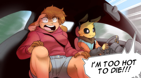 antennae_(anatomy) anthro black_sclera black_text blue_bottomwear blue_clothing blue_shorts bodily_fluids bottomwear breasts brown_eyebrows brown_hair button_(fastener) car circle_eyebrows clothed clothed_anthro clothed_female clothed_male clothing detailed_background driving eye_through_hair eyebrow_through_hair eyebrows female female_anthro fingers floppy_ears fur hair hand_on_knee hand_on_leg hoodie humor inside_car inside_vehicle lop_ears male male_anthro motion_blur mouth_closed neck_tuft noseless open_mouth race_car rearview_mirror scared seat_belt shorts sitting solo speech_bubble steering_wheel sweat tan_body tan_fur tan_inner_ear text topwear translucent translucent_hair tuft vehicle white_sclera yellow_body yellow_fur conditional_dnp sonokido sonoracers ventura_city_drifters emily_lang seb_clarke arthropod bee honey_bee hymenopteran insect lagomorph leporid mammal rabbit 2023 digital_media_(artwork) english_description english_text hi_res