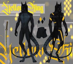abstract_background anthro balls black_balls black_body black_bottomwear black_clothing black_fur black_hair black_pants black_penis black_topwear bottomwear clothed clothing flaccid fur genitals grey_body grey_fur hair humanoid_genitalia humanoid_penis katana looking_at_viewer male markings melee_weapon nude pants penis solo standing striped_markings striped_tail stripes sword tail tail_markings topwear vein veiny_penis weapon yellow_eyes smogville model_sheet
