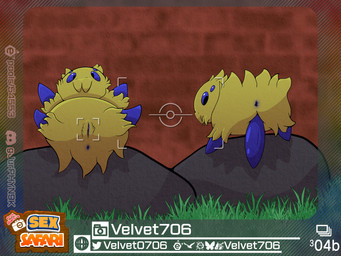 anus blue_eyes blue_genitals border brick brick_wall camera_hud duo female feral fur genitals grass male male/female multi_eye penis plant rock vulva wall_(structure) yellow_body velvet706 new_pokemon_snap nintendo pokemon pokemon_snap prof_blanc's_sex_safari generation_5_pokemon joltik pokemon_(species) 4:3 hi_res watermark