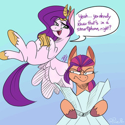 cellphone cloven_hooves dialogue duo electronics eyelashes feathered_wings feathers female feral frown fur hair holding_object holding_phone hooves map open_mouth phone purple_hair simple_background smartphone smug speech_bubble teeth text wings elcy_bellcup hasbro mlp_g5 my_little_pony mythology pipp_petals_(mlp) sunny_starscout_(mlp) earth_pony equid equine horse mammal mythological_creature mythological_equine pegasus pony 1:1 2021 digital_media_(artwork) english_text