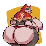 anthro big_breasts big_butt breasts butt elderly elderly_female female huge_breasts huge_butt mature_female nipples solo nondelismell capcom monster_hunter grammeowster_chef domestic_cat felid feline felis mammal absurd_res hi_res